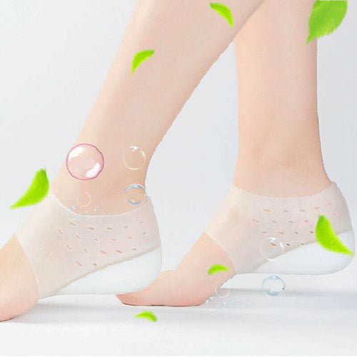 Unisex Invisible Height Increase Socks Heel Pads Silicone Insoles Foot NEW Unisex Invisible Height Increase Socks Heel Pads Silicone Insoles Foot NEW
